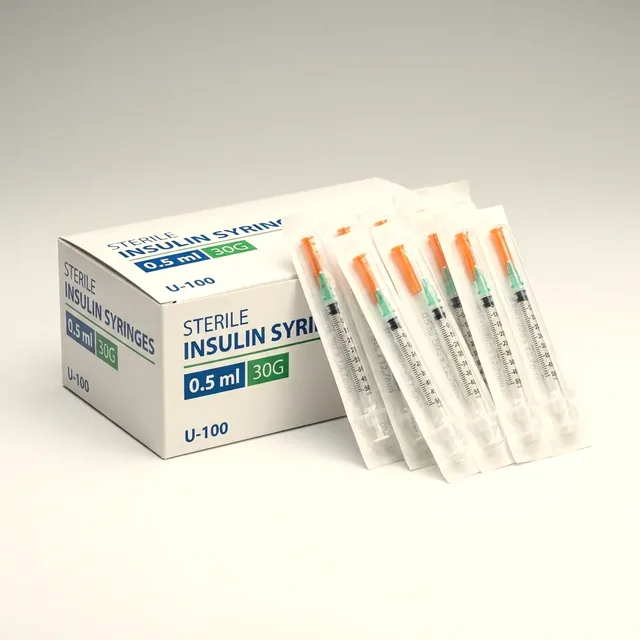 Insulin Syringes 0.5 ml 30G research supply
